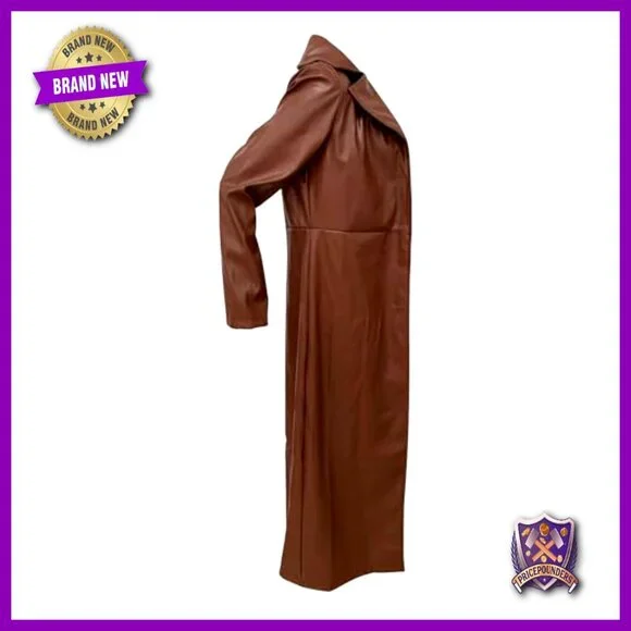 Faux Leather Trench Coat Mid Length Motorcycle Jacket Chic Streetwear